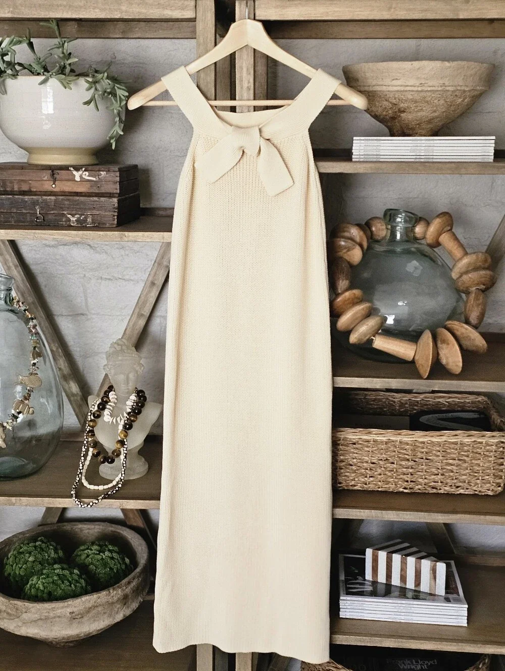 Anthropologie Sunday In Brooklyn Cream Ribknit Column Dress Size S NWT - Picture 9 of 10